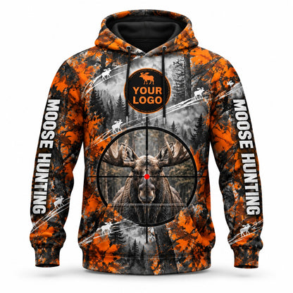 HG027 - Custom Hunting Guide Hoodie - Scope Moose - front
