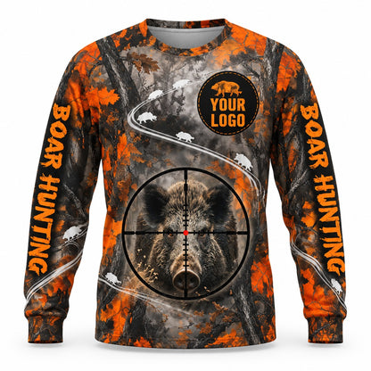 HG028 - Custom Hunting Guide Shirt - Scope Boar - front