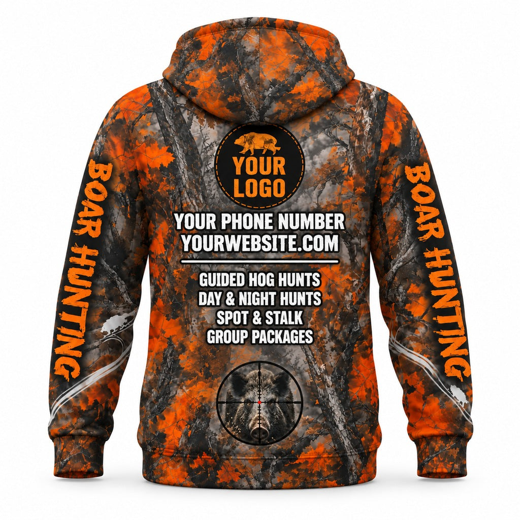 HG028 - Custom Hunting Guide Hoodie - Scope Boar - back