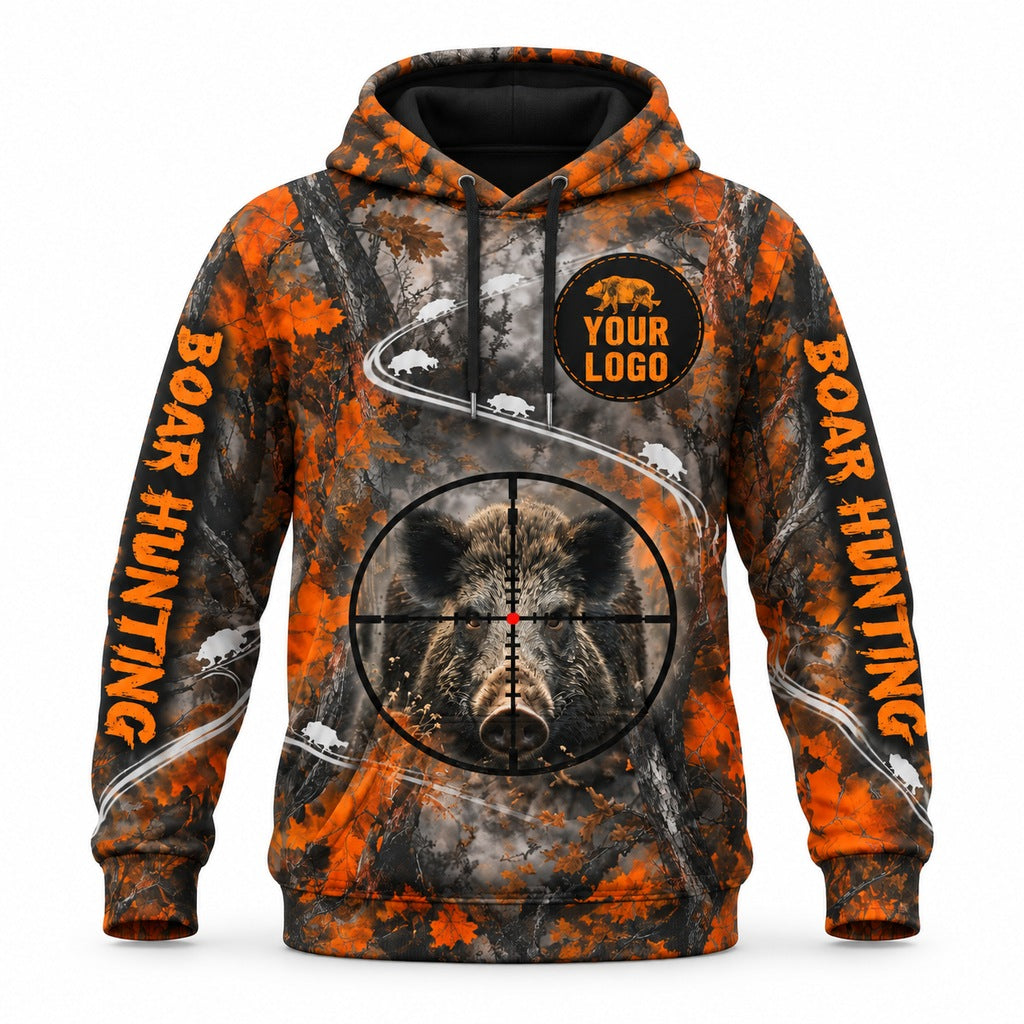 HG028 - Custom Hunting Guide Hoodie - Scope Boar - front