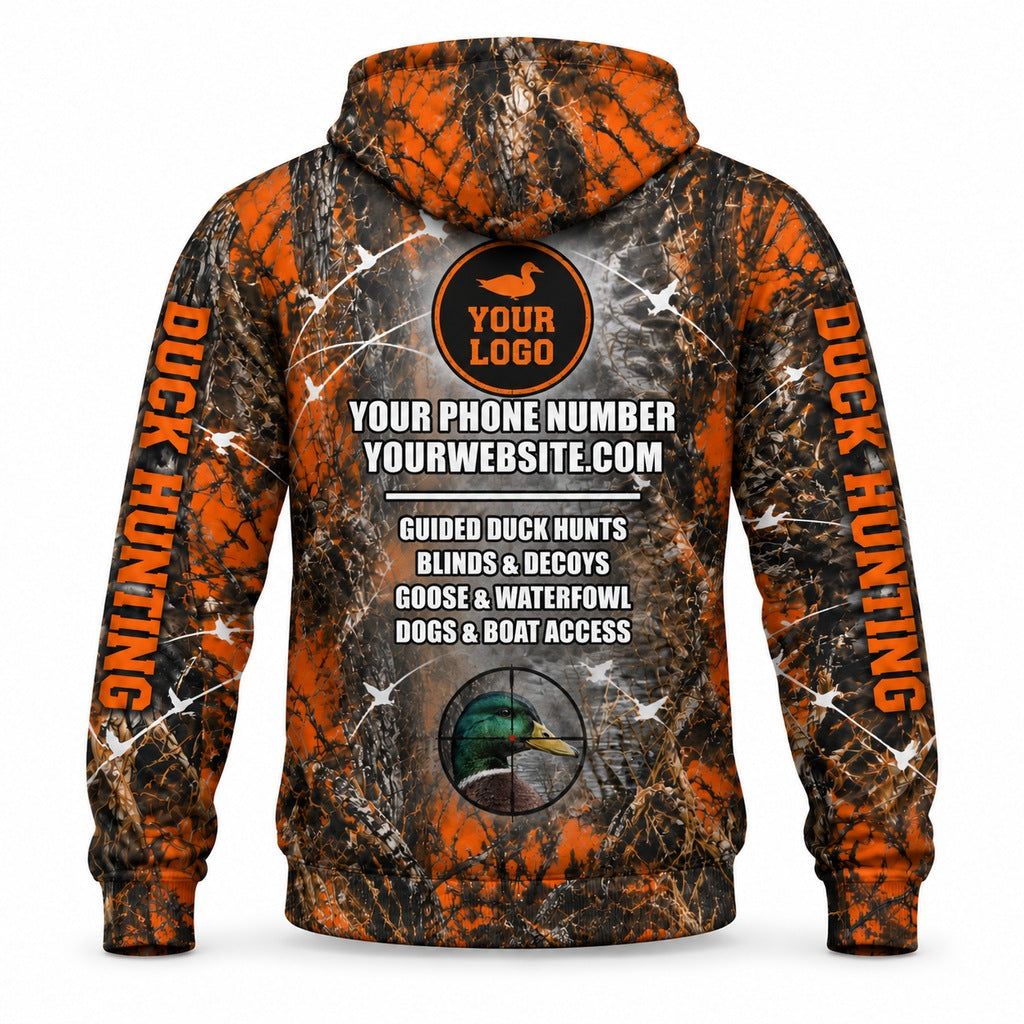 HG029 - Custom Hunting Guide Hoodie - Scope Duck - back
