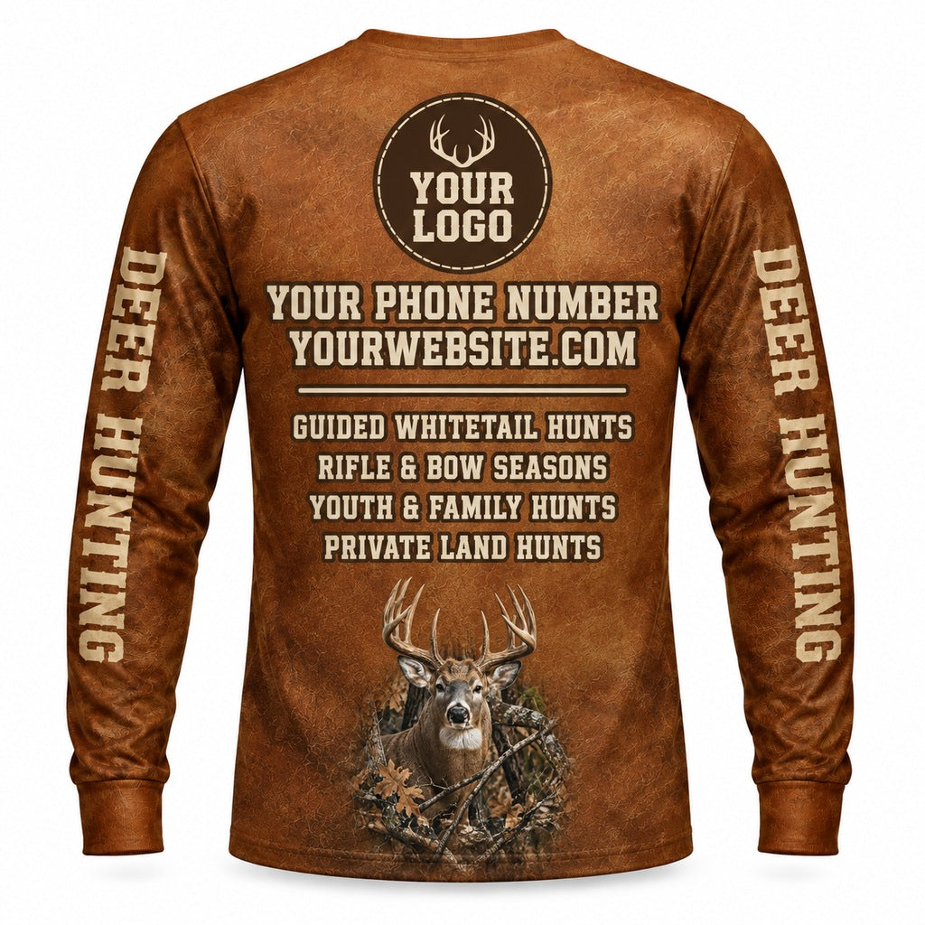 HG030 - Custom Hunting Guide Shirt - Leather Label Deer - back
