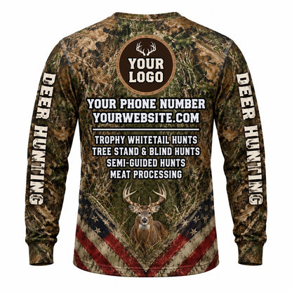 HG032 - Custom Hunting Guide Shirt - Flag Chevron Buck - back