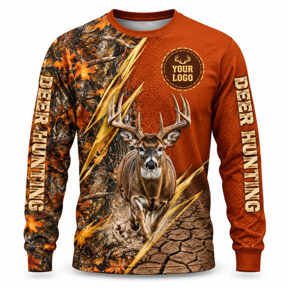 HG034 - Custom Hunting Guide Shirt - Rust Orange Buck - front