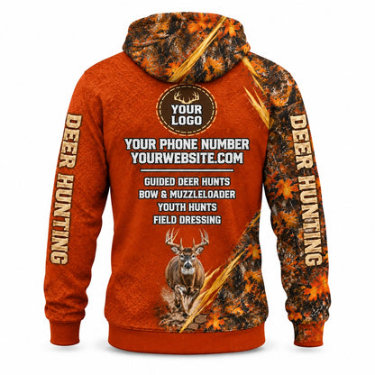 HG034 - Custom Hunting Guide Hoodie - Rust Orange Buck - back