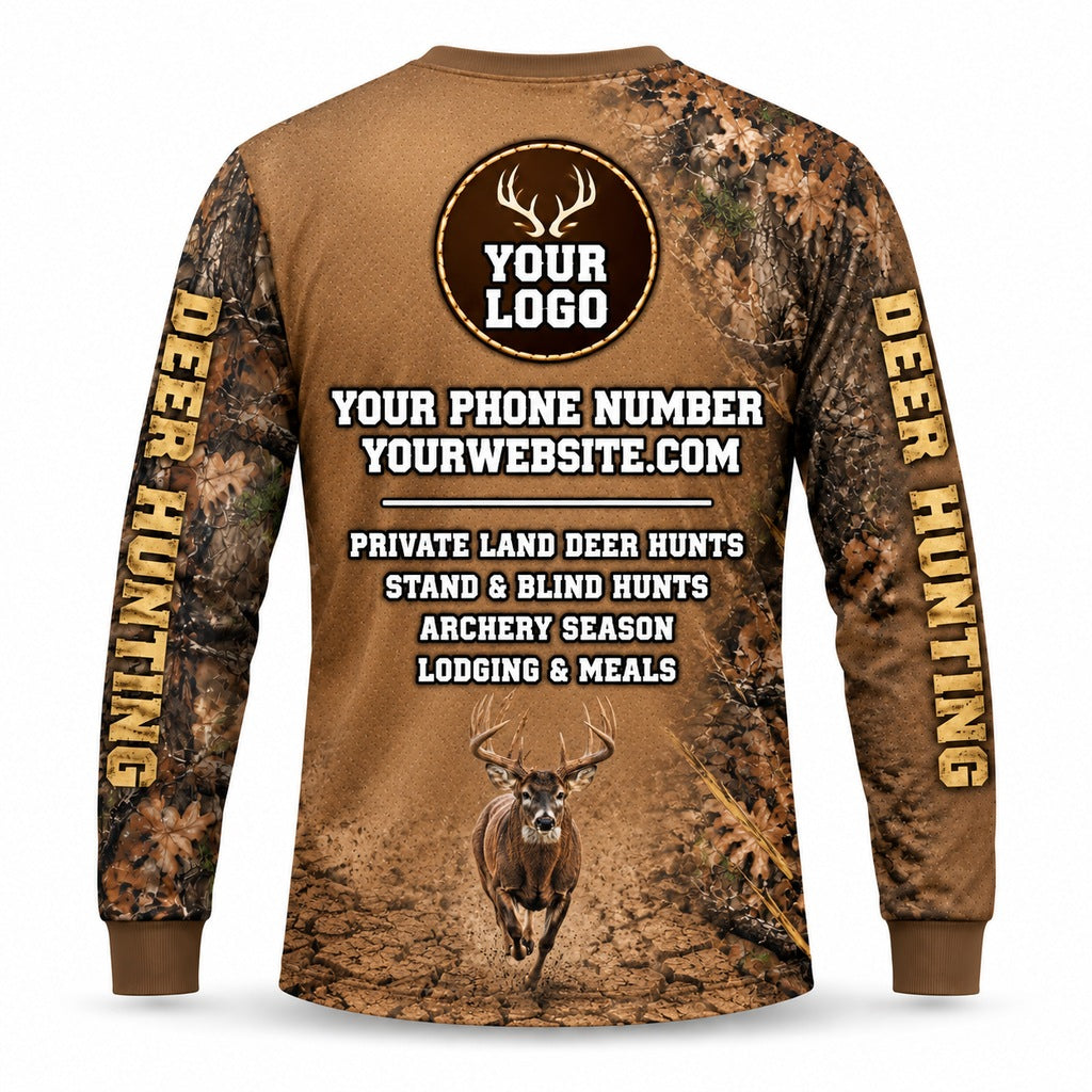 HG035 - Custom Hunting Guide Shirt - Tan Leather Buck - back