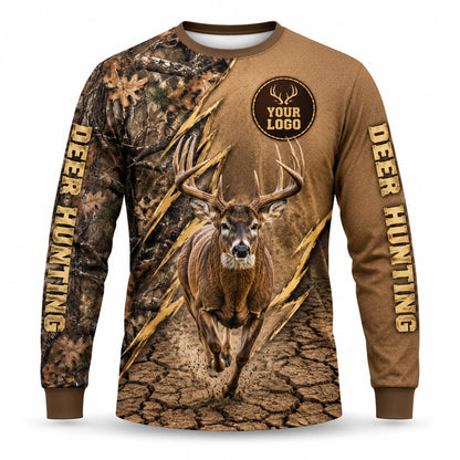 HG035 - Custom Hunting Guide Shirt - Tan Leather Buck - front