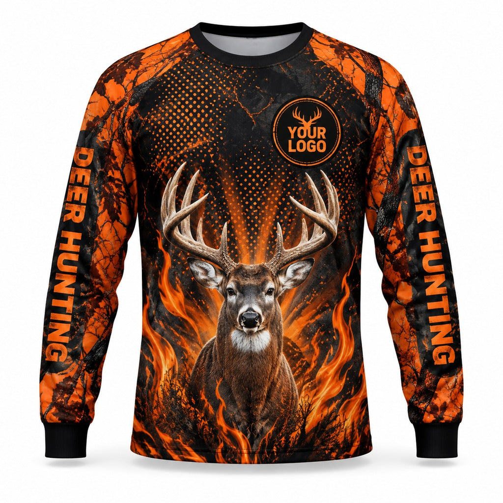 HG037 - Custom Hunting Guide Shirt - Orange Dot Buck - front