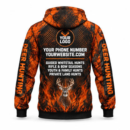 HG037 - Custom Hunting Guide Hoodie - Orange Dot Buck - back