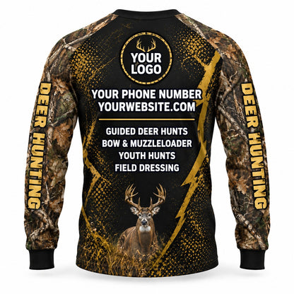 HG040 - Custom Hunting Guide Shirt - Gold Lightning Buck - back