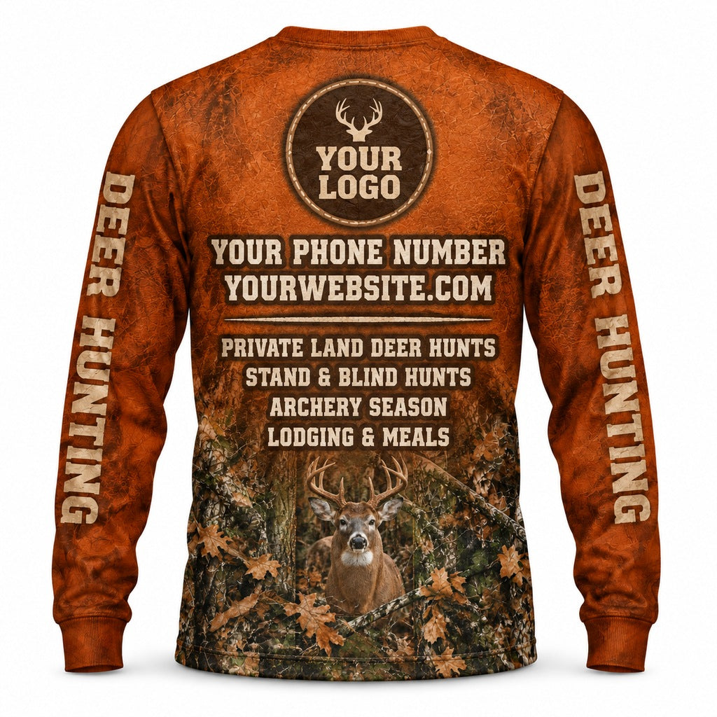 HG041 - Custom Hunting Guide Shirt - Orange Leather Deer - back