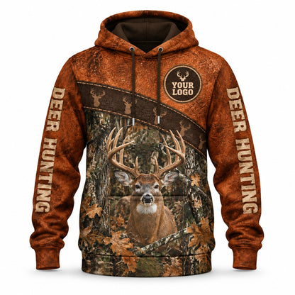 HG041 - Custom Hunting Guide Hoodie - Orange Leather Deer - front