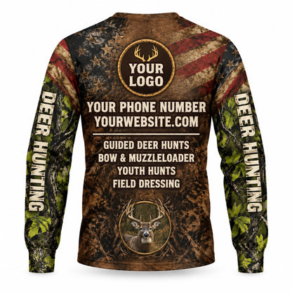 HG044 - Custom Hunting Guide Shirt - Premium Green Flag - back
