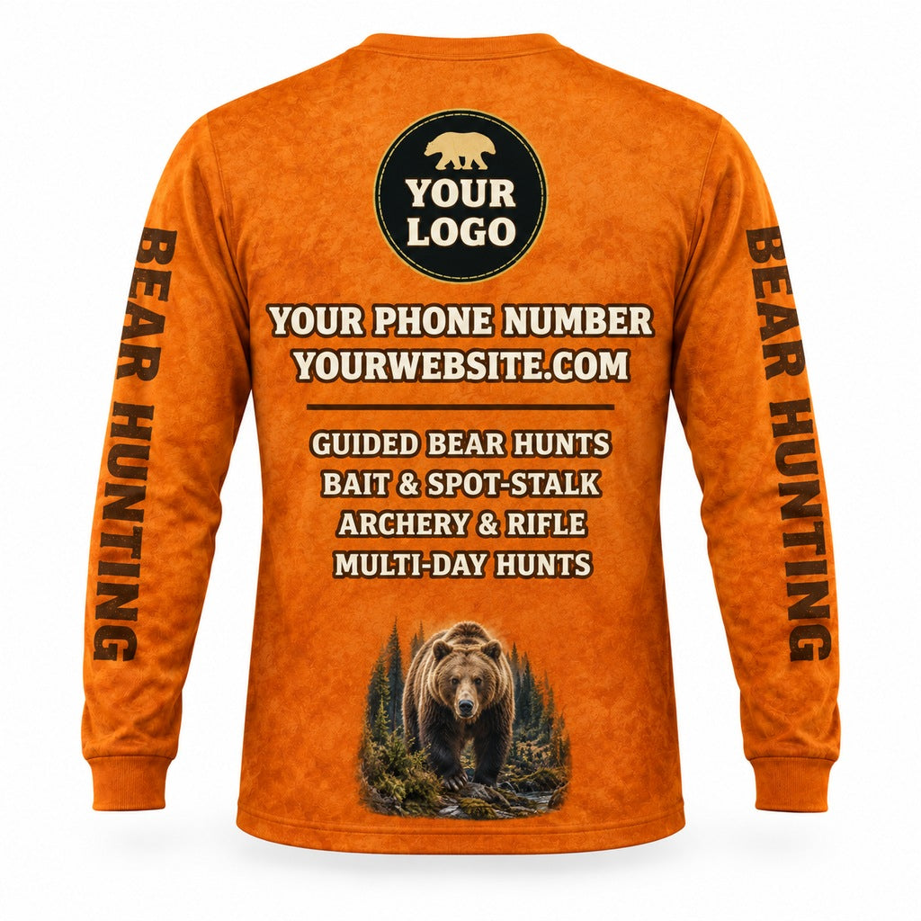 HG047 - Custom Hunting Guide Shirt - Suede Bear - back