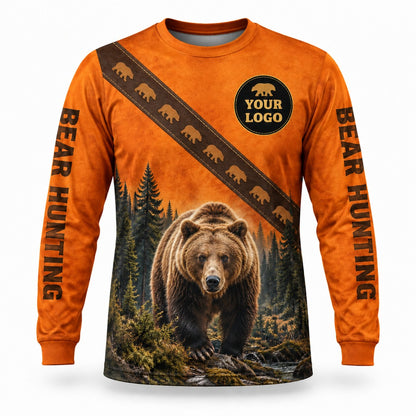 HG047 - Custom Hunting Guide Shirt - Suede Bear - front