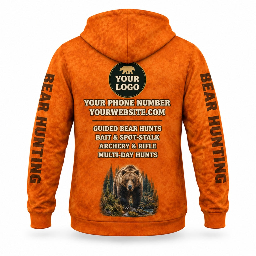 HG047 - Custom Hunting Guide Hoodie - Suede Bear - back