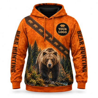 HG047 - Custom Hunting Guide Hoodie - Suede Bear - front