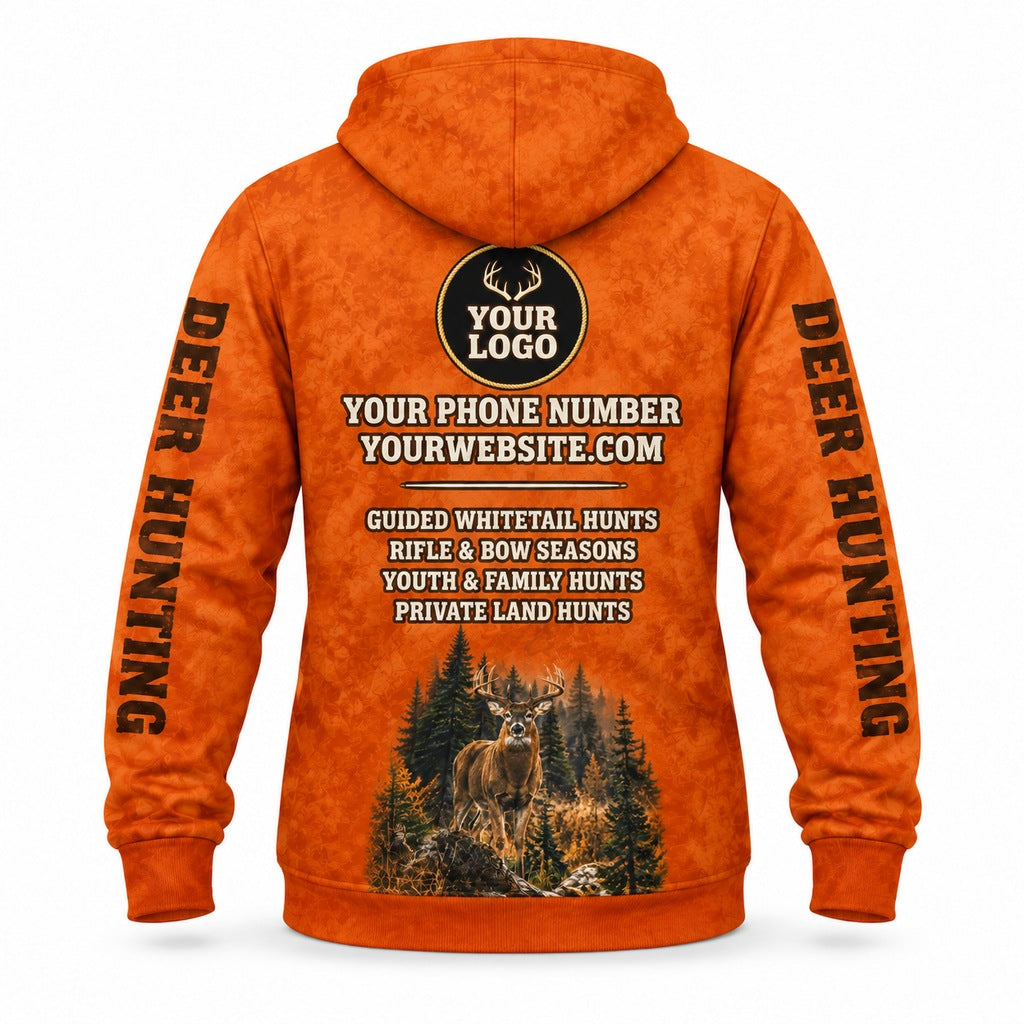 HG048 - Custom Hunting Guide Hoodie - Suede Buck - back