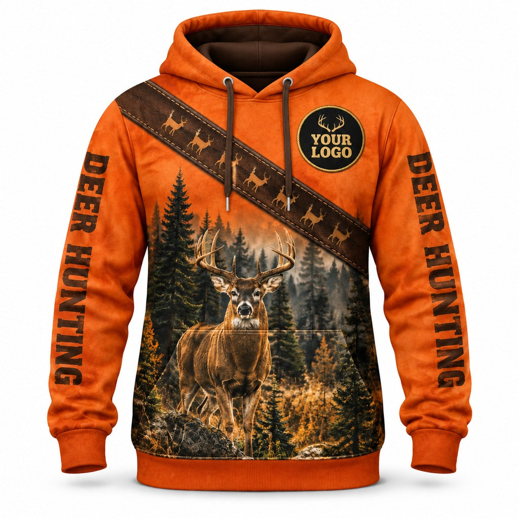 HG048 - Custom Hunting Guide Hoodie - Suede Buck - front
