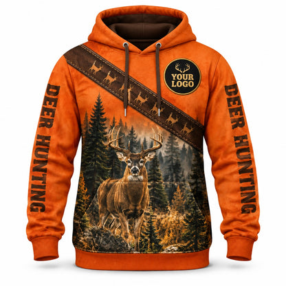 HG048 - Custom Hunting Guide Hoodie - Suede Buck - front