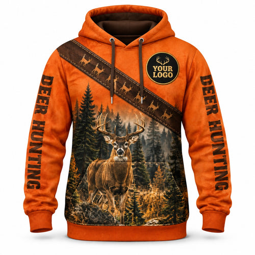 HG048 - Custom Hunting Guide Hoodie - Suede Buck - front