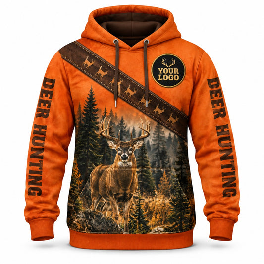 HG048 - Custom Hunting Guide Hoodie - Suede Buck - front