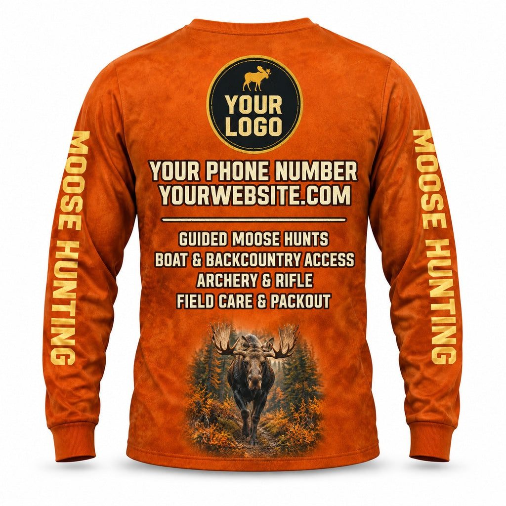 HG049 - Custom Hunting Guide Shirt - Suede Moose - back
