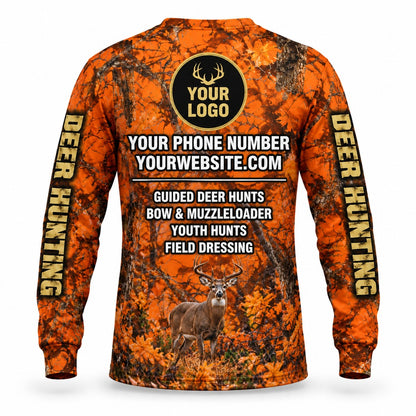 HG050 - Custom Hunting Guide Shirt - Gold Arch Buck - back