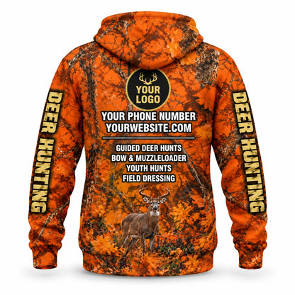 HG050 - Custom Hunting Guide Hoodie - Gold Arch Buck - back