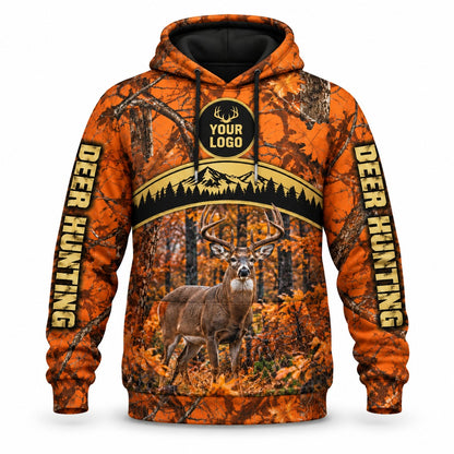 HG050 - Custom Hunting Guide Hoodie - Gold Arch Buck - front
