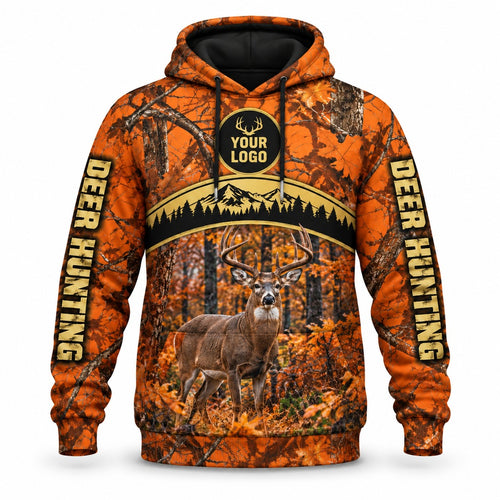 HG050 - Custom Hunting Guide Hoodie - Gold Arch Buck - front