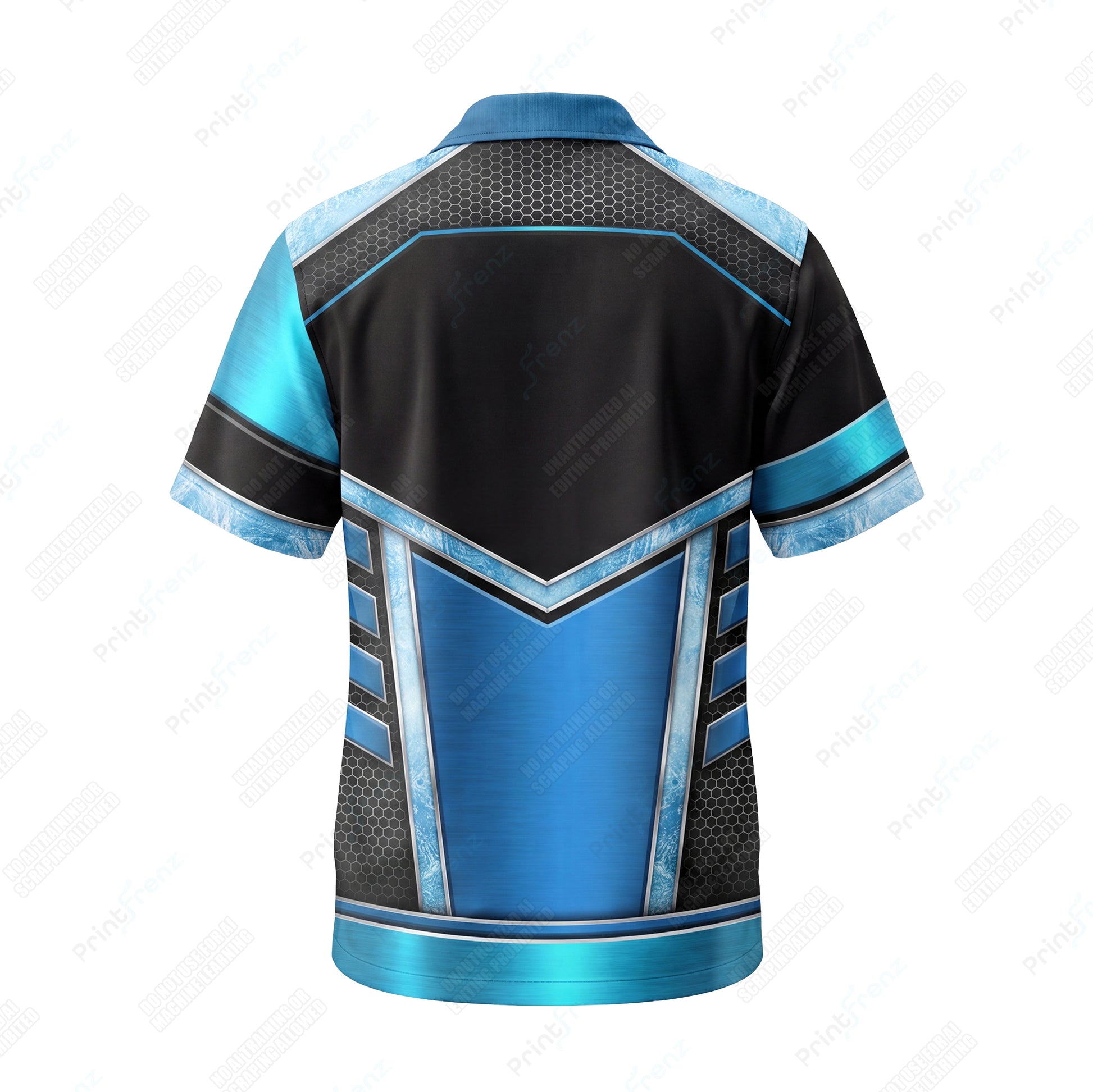 Turquoise Ice Chevron custom HVAC shirt HVPB04 - back