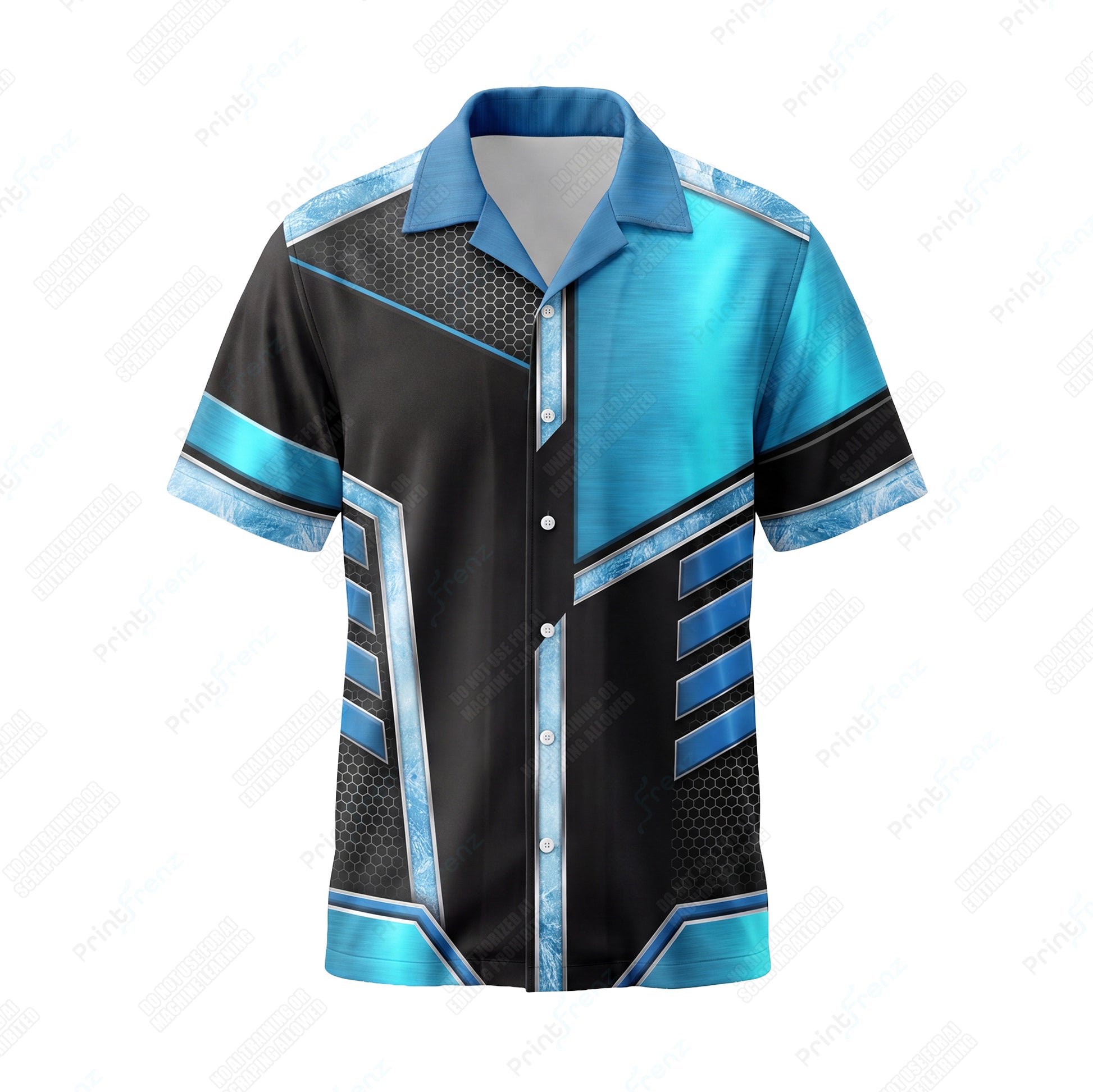 Turquoise Ice Chevron custom HVAC shirt HVPB04 - front