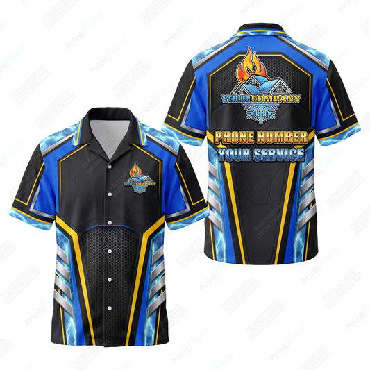 Gold Bolt Lightning custom HVAC shirt HVPB05 - key