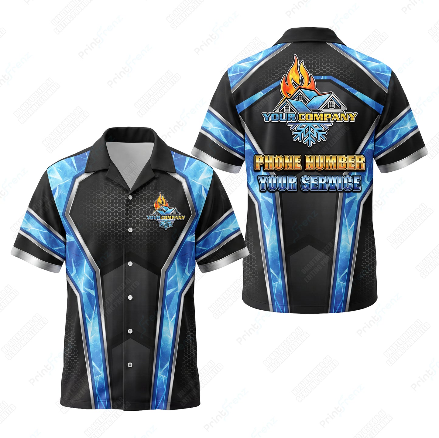 Shattered Ice Crystal custom HVAC shirt HVPB06 - key