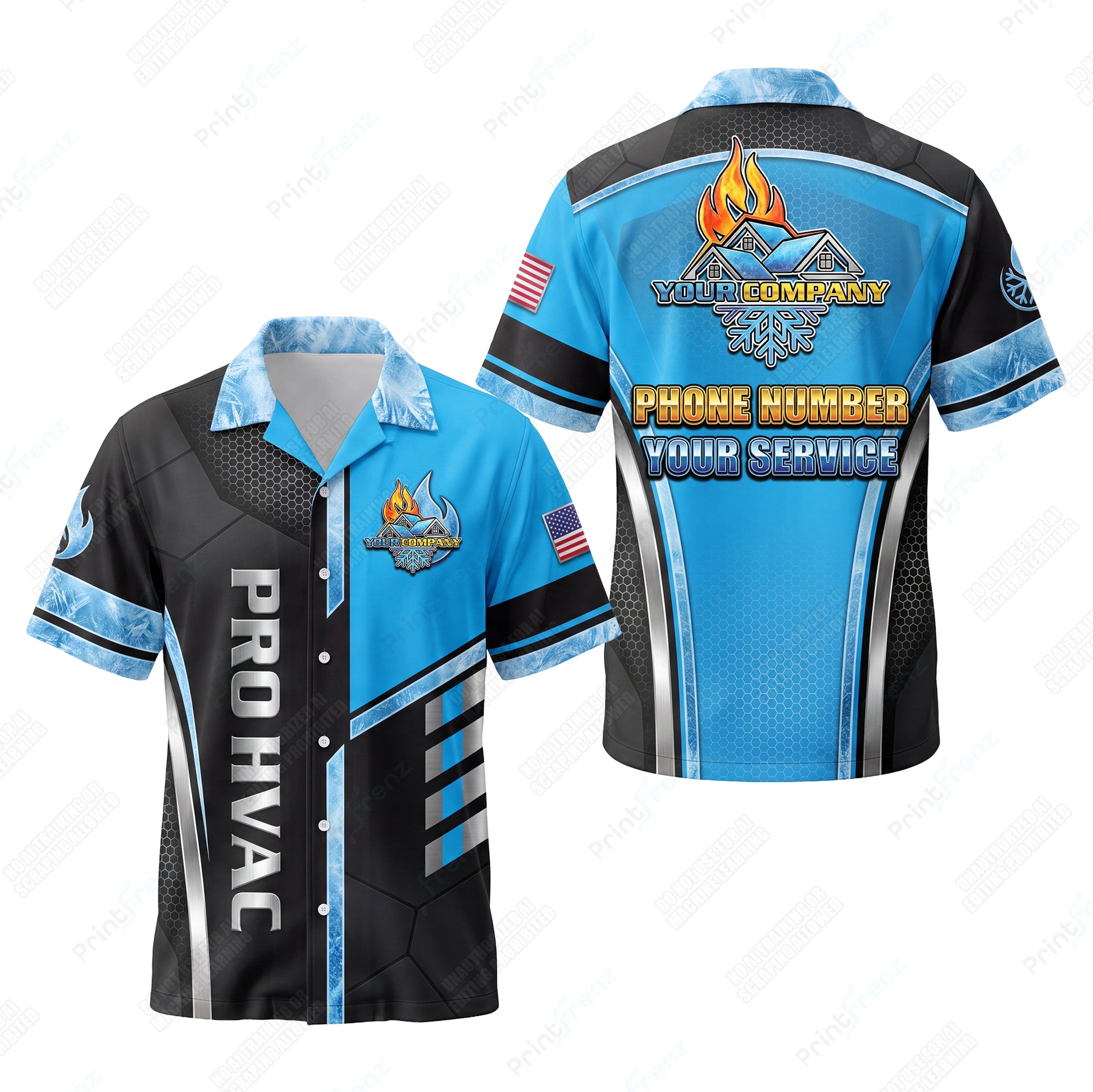 Frostfire Patriot custom HVAC shirt HVPB07 - key