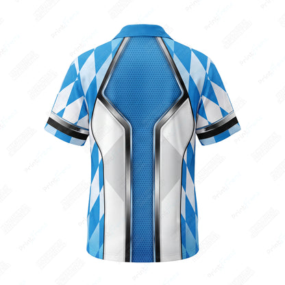 Azure Harlequin Diamond custom HVAC shirt HVPB10 - back