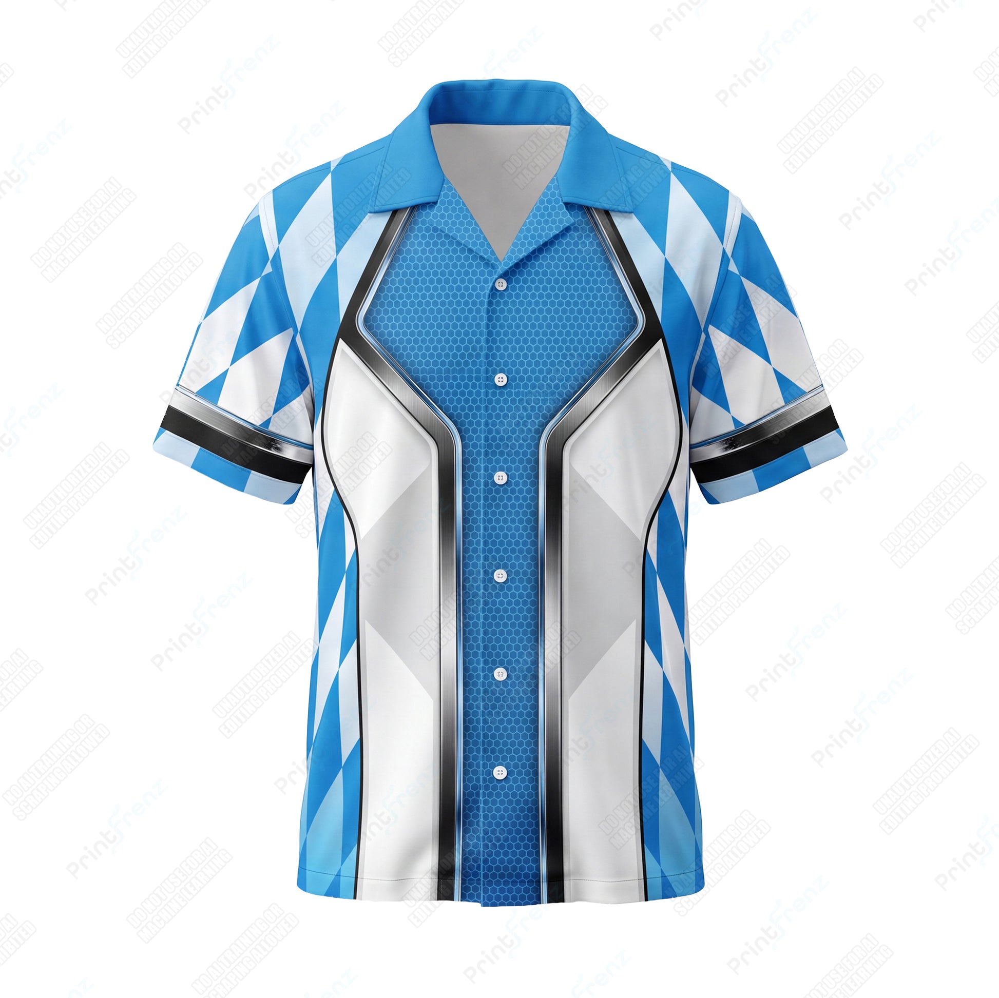 Azure Harlequin Diamond custom HVAC shirt HVPB10 - front