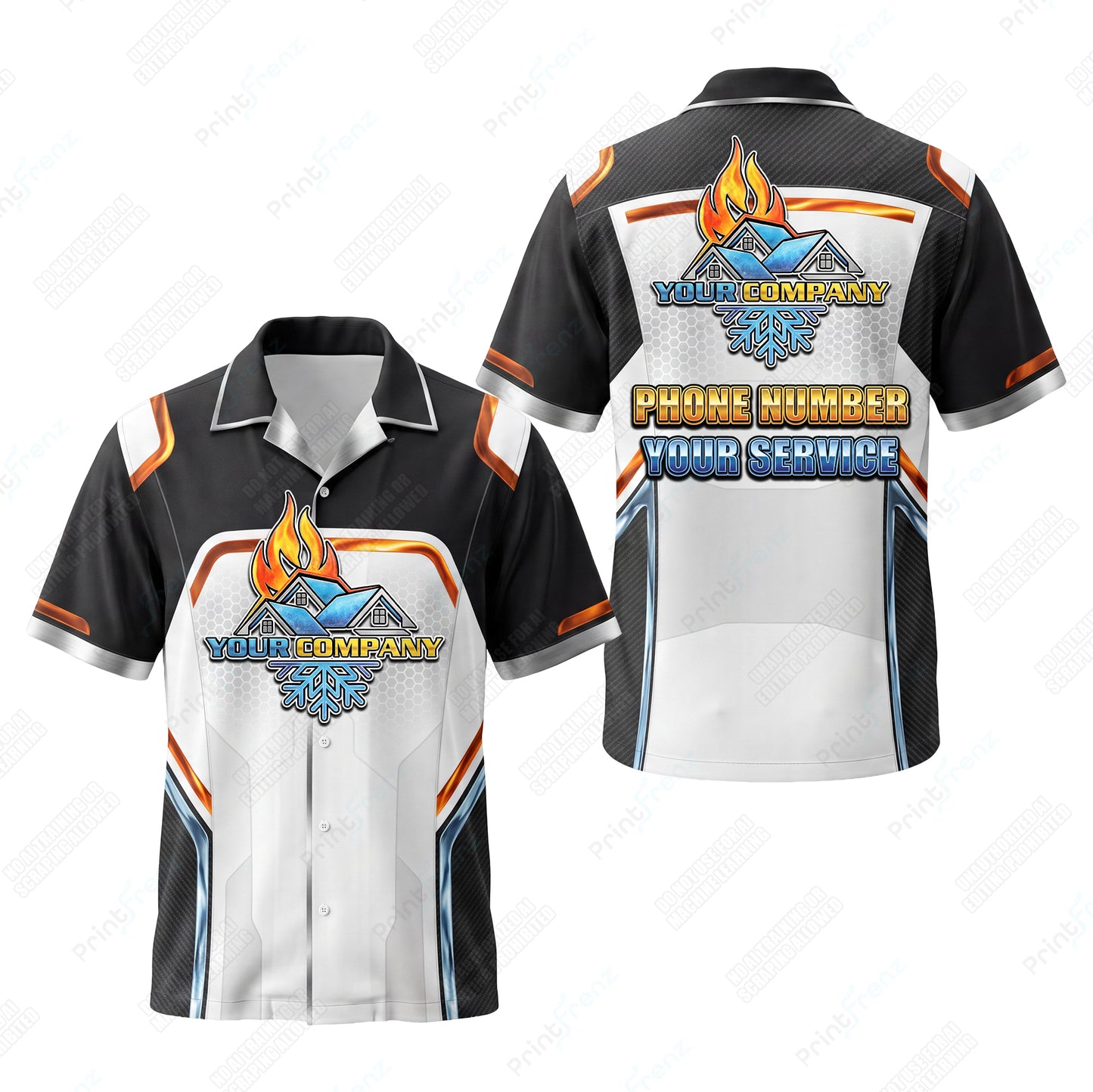 White Carbon Ember custom HVAC shirt HVPBR00 - key