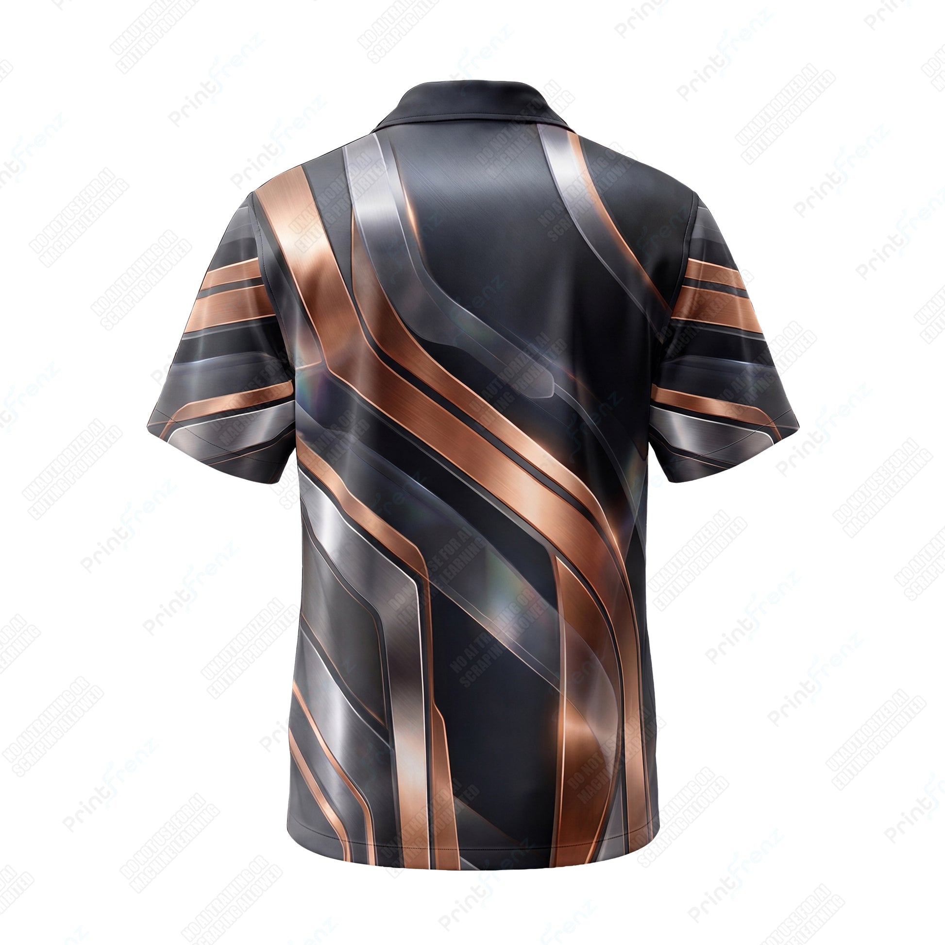 Bronze Wave Chrome custom HVAC shirt HVPBR06 - back