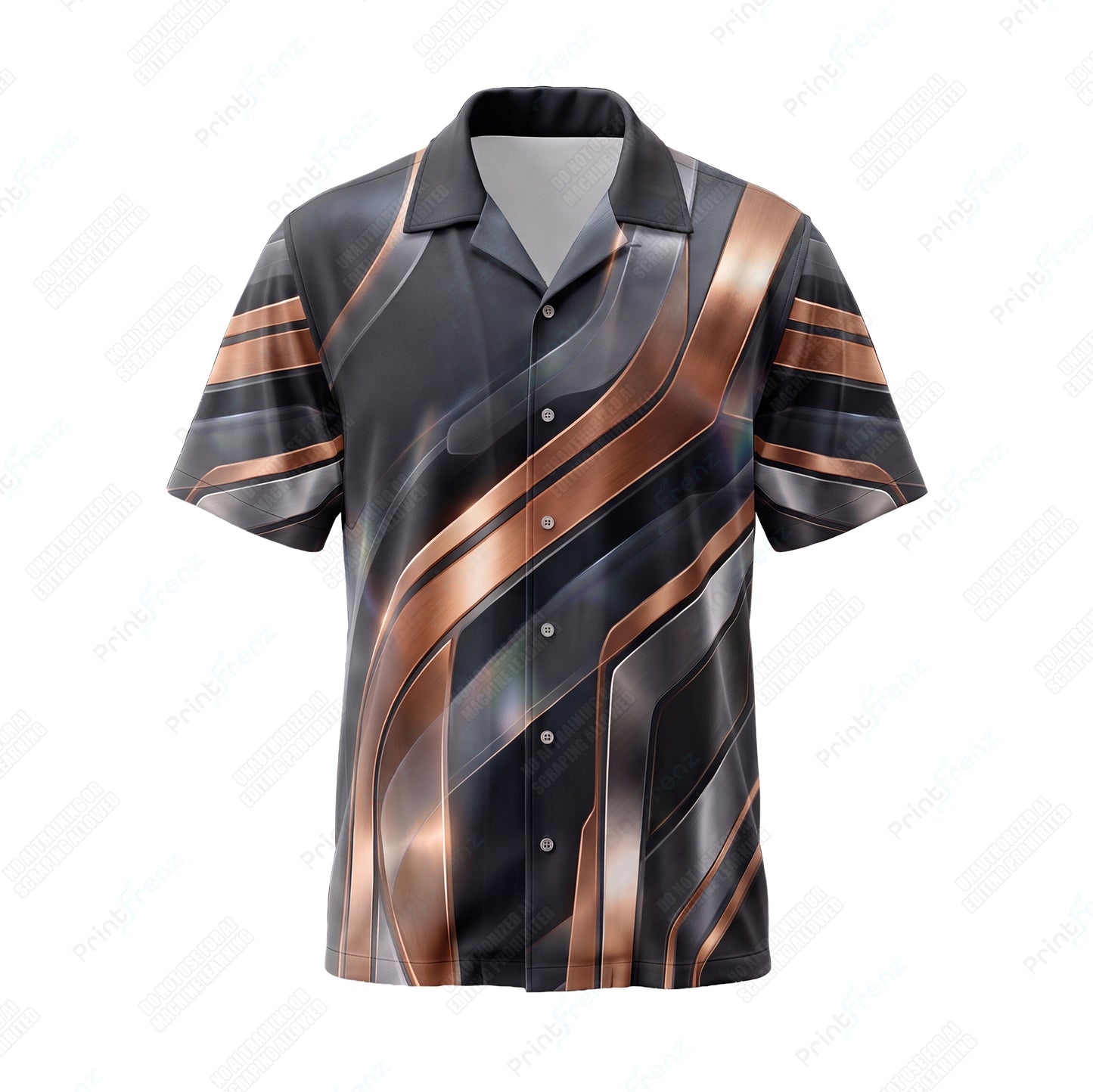 Bronze Wave Chrome custom HVAC shirt HVPBR06 - front