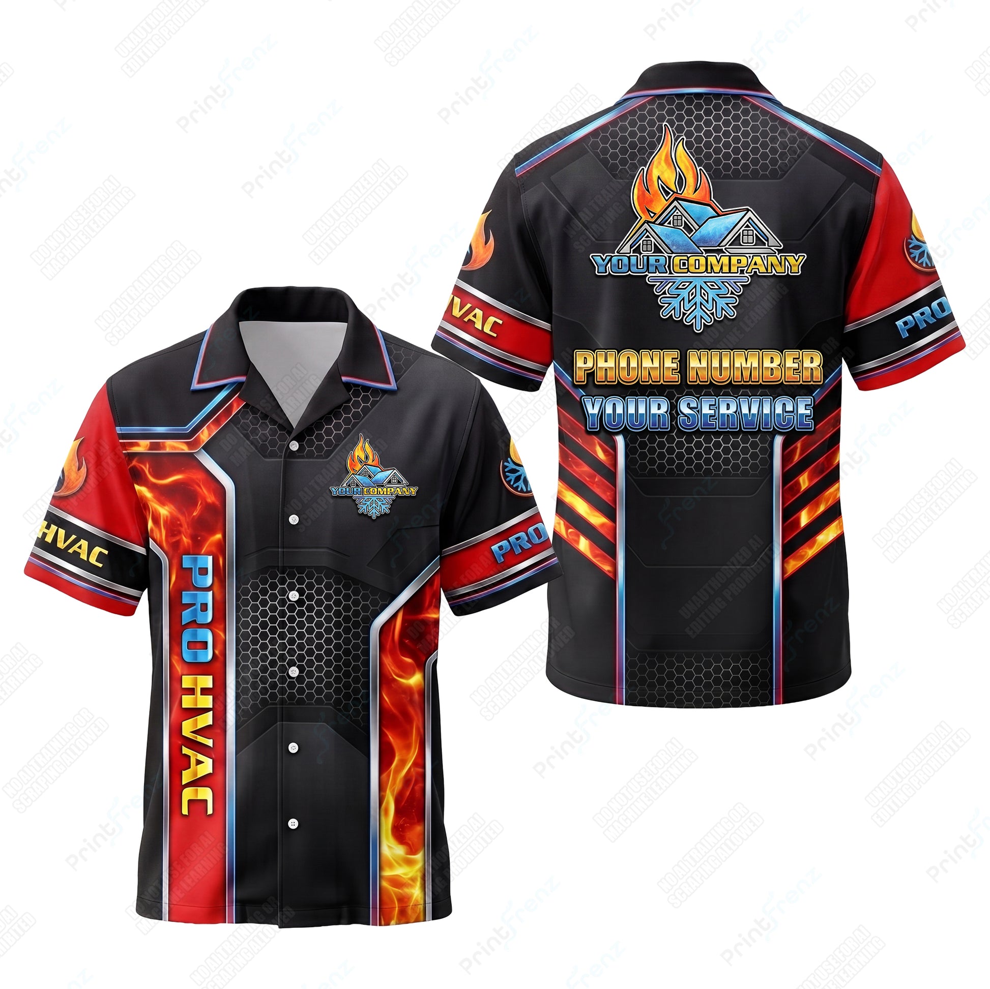 Twin Flame Hex Core custom HVAC shirt HVPR01 - key