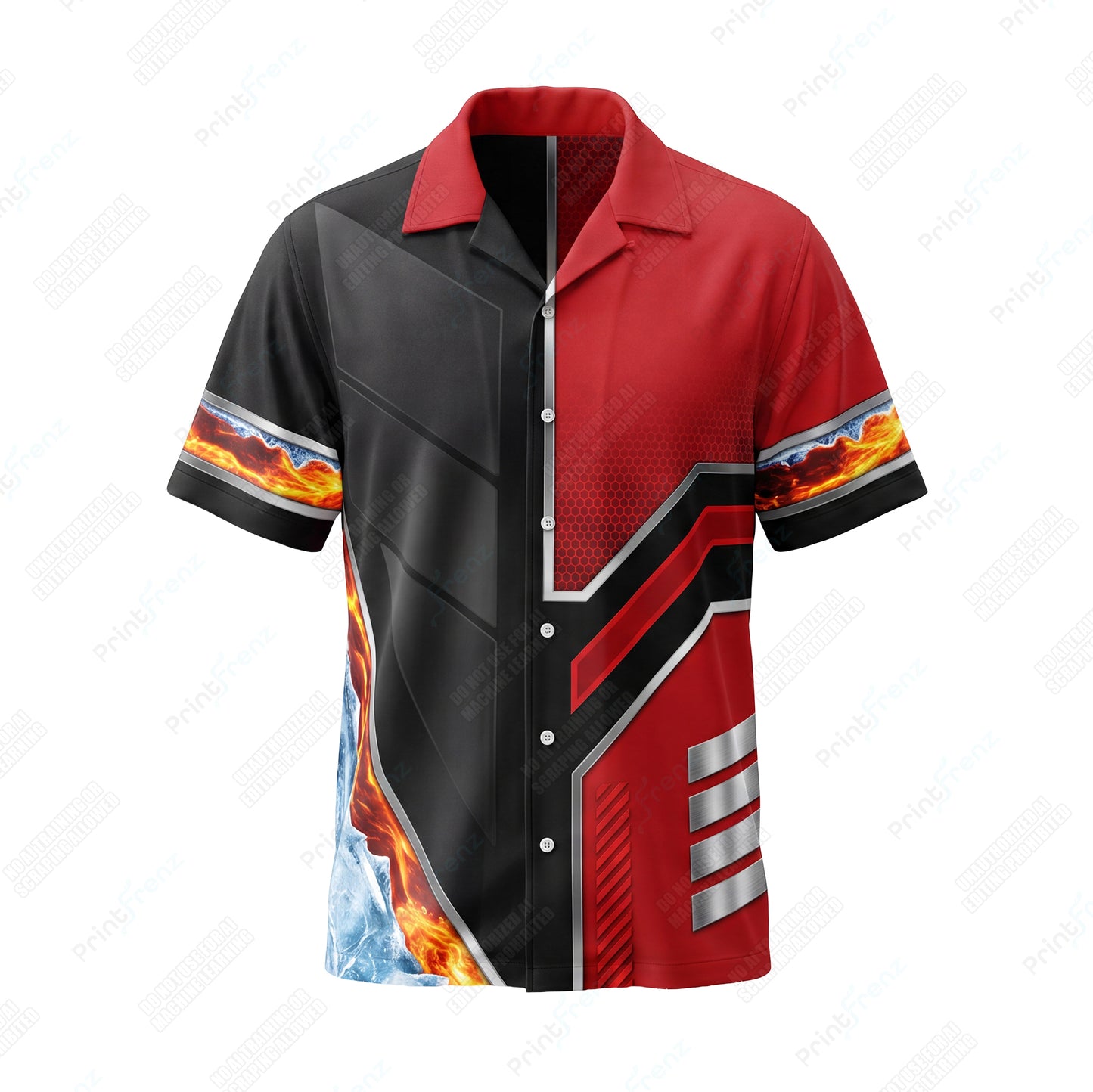 Crimson Split Frost Fire custom HVAC shirt HVPR02 - front