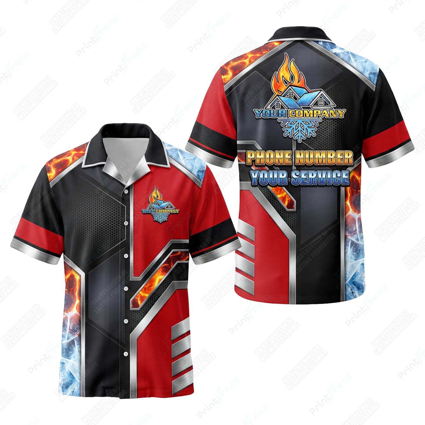 Ember Ice Hex Armor custom HVAC shirt HVPR03 - key