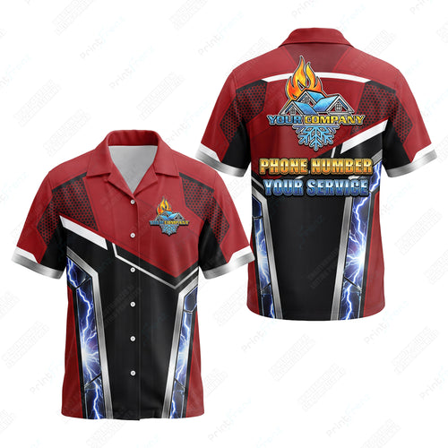Voltage Red Bolt custom HVAC shirt HVPR07 - key