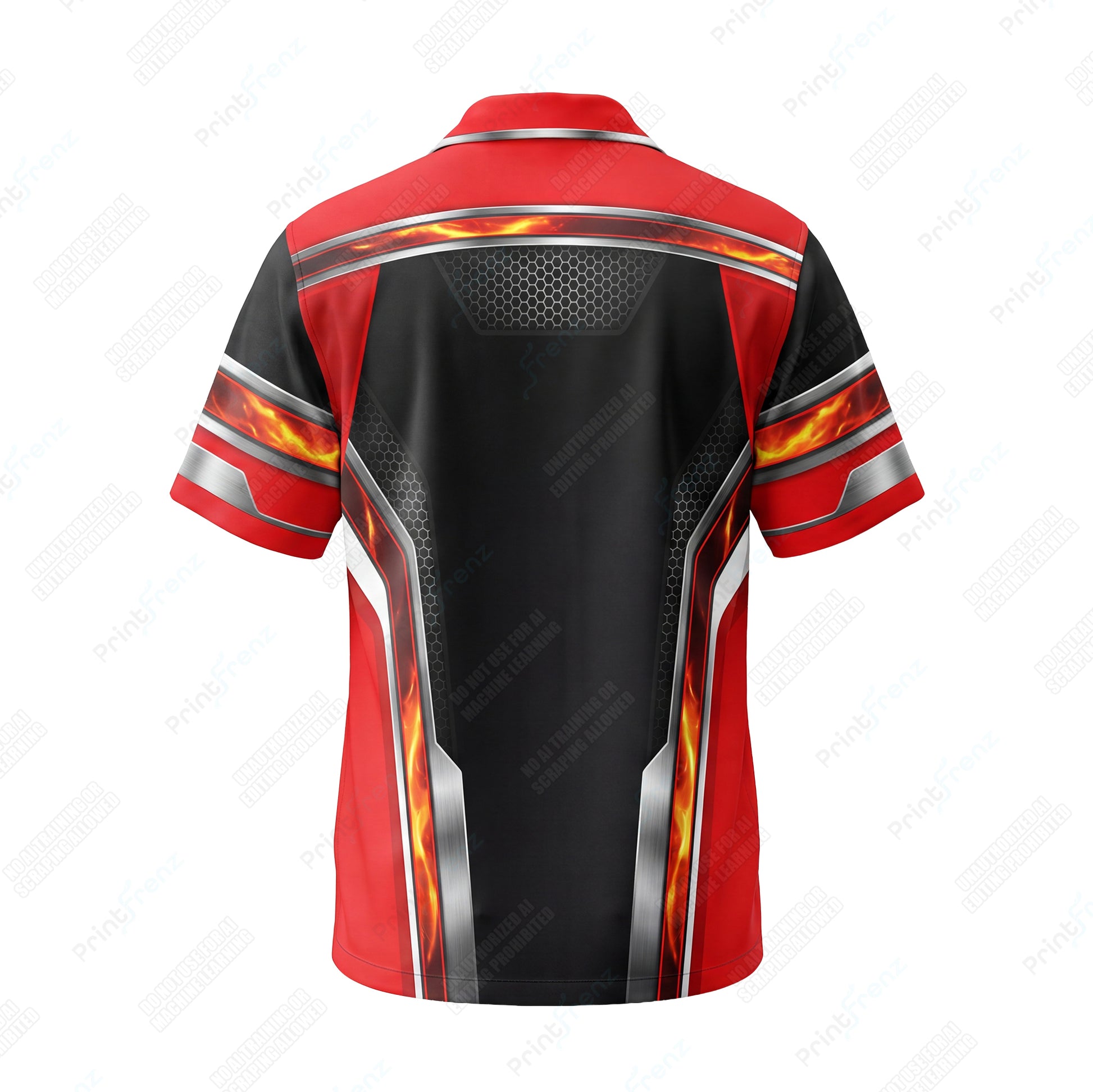 Blazing Silver Stripe custom HVAC shirt HVPR09 - back