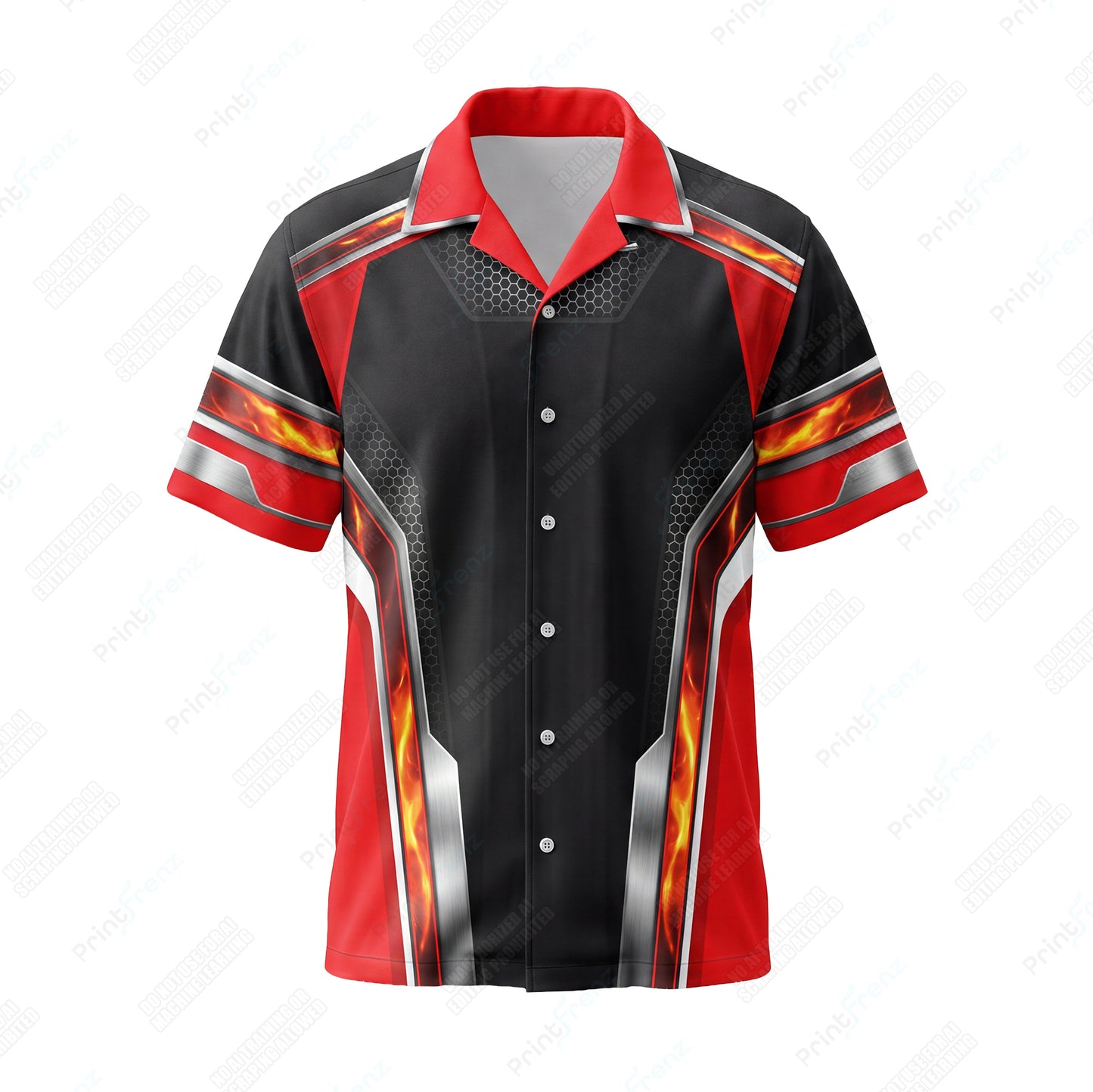 Blazing Silver Stripe custom HVAC shirt HVPR09 - front