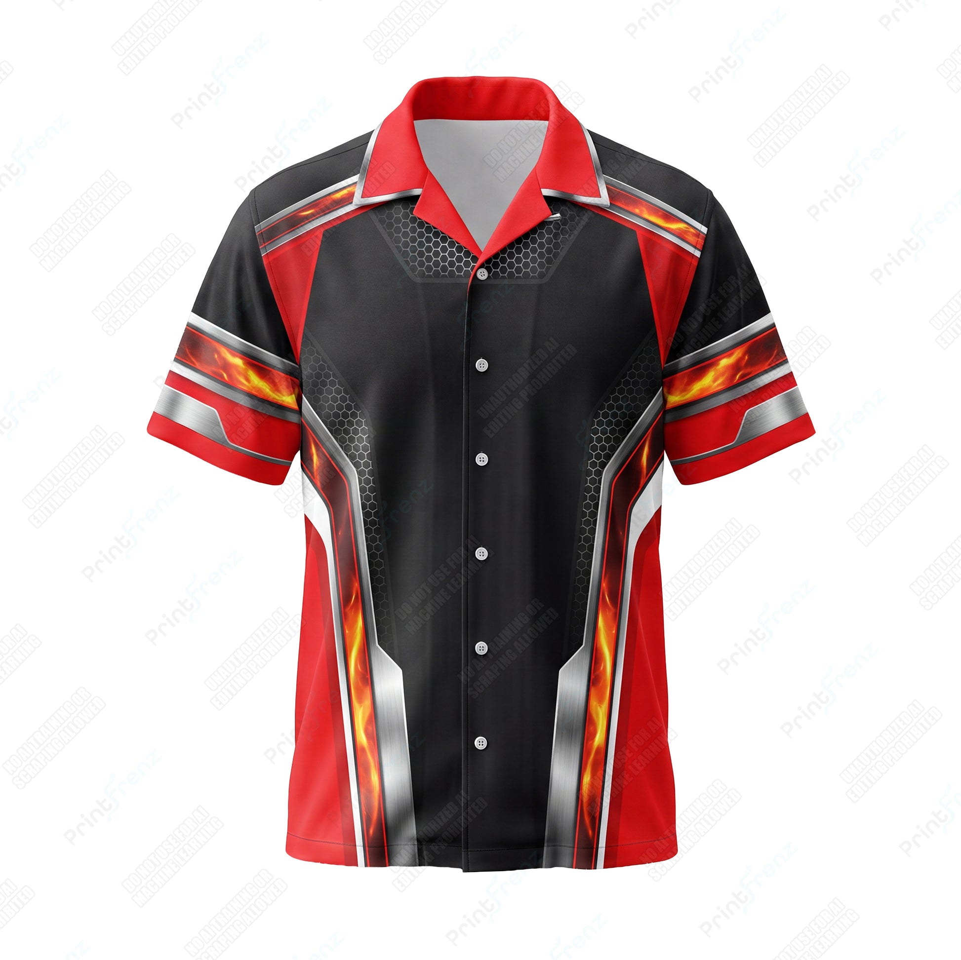 Blazing Silver Stripe custom HVAC shirt HVPR09 - front