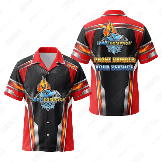 Blazing Silver Stripe custom HVAC shirt HVPR09 - key