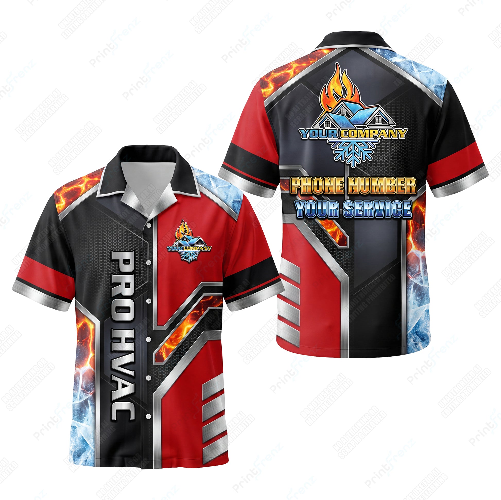 Crimson Frostforge Hex custom HVAC shirt HVPR12 - key